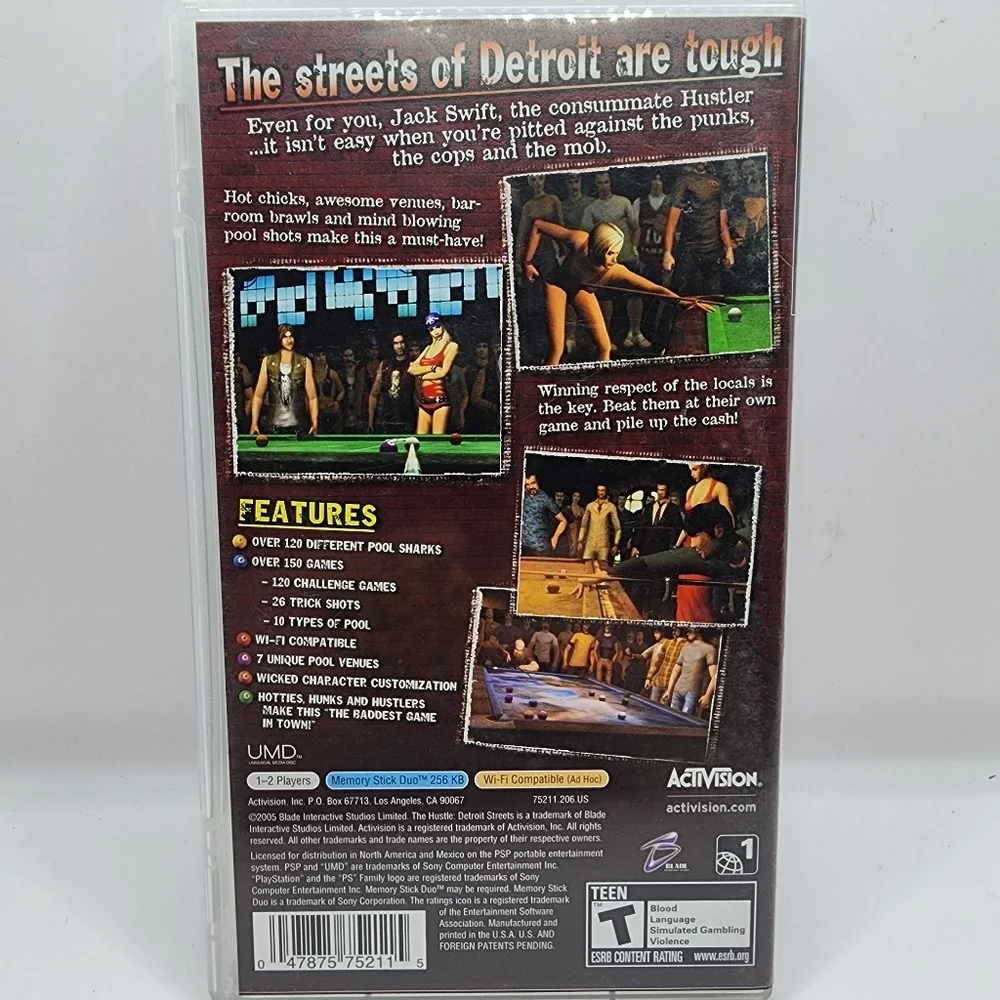 The Hustle Detroit Streets PSP (2005 Sony PlayStation Portable) w Manual